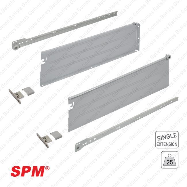 Corredi�as com laterais para gavetas SPM / Extra��o parcial / 25Kg